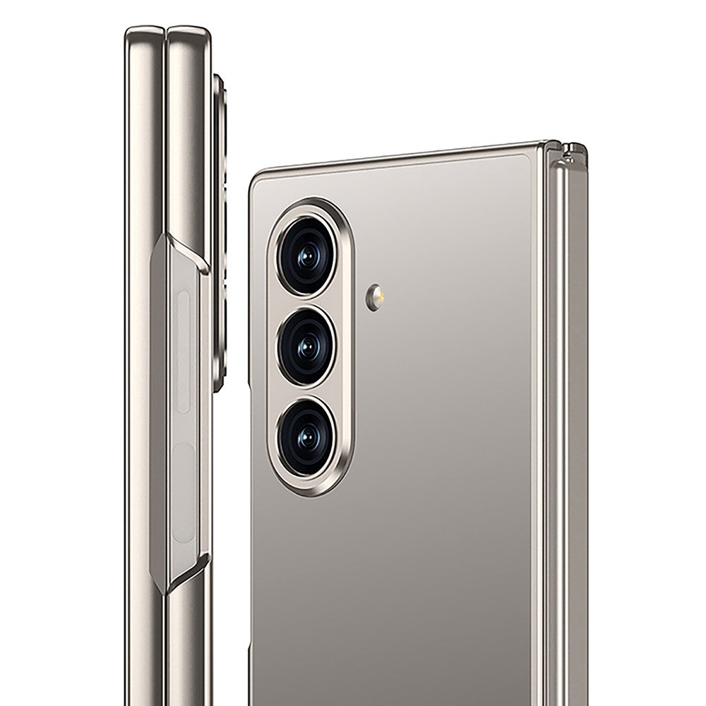 GKK For Samsung Galaxy Z Fold7 5G Case Skin Touch PC + Tempered Glass Slim Phone Cover - Titanium Grey