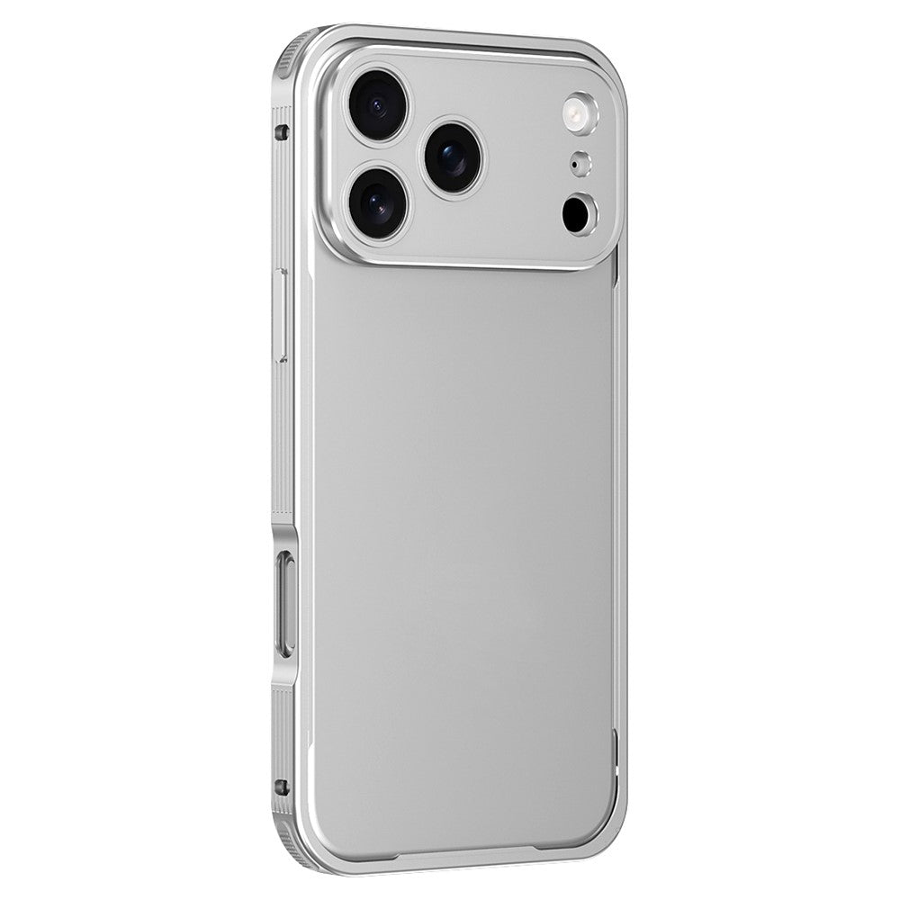 For iPhone 17 Pro Max Bumper Case Heat Dissipation Aluminium Alloy Phone Shell with Buckle / Camera Lid - Silver