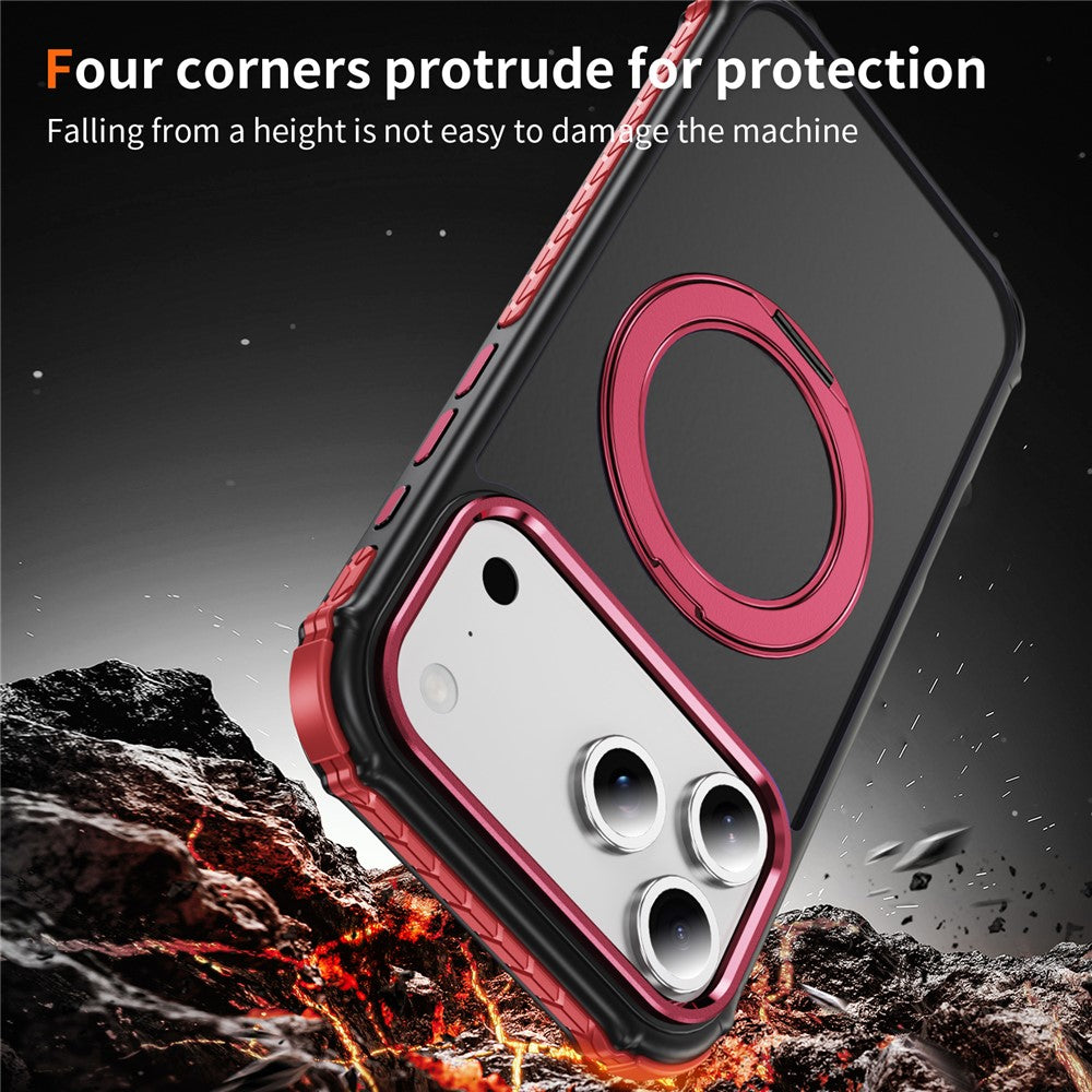For iPhone 17 Pro Max Case Compatible with MagSafe Skin Touch Airbag Anti Drop TPU + PC Phone Cover - Red