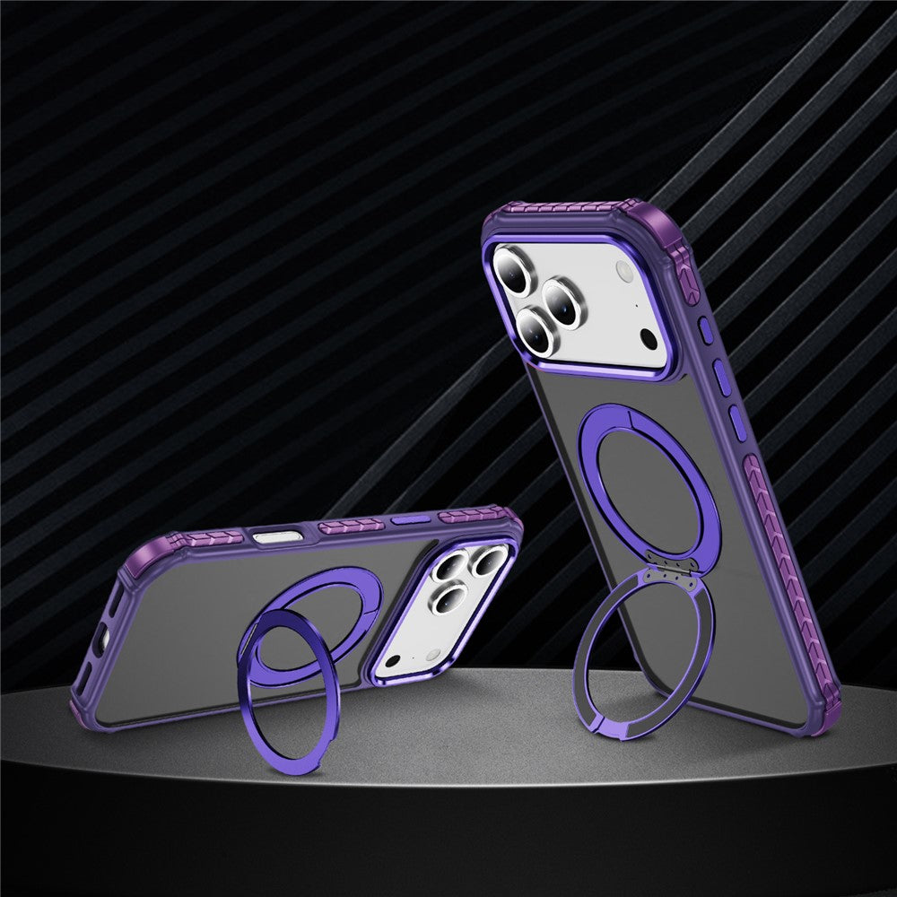 For iPhone 17 Pro Max Case Compatible with MagSafe Skin Touch Airbag Anti Drop TPU + PC Phone Cover - Dark Purple