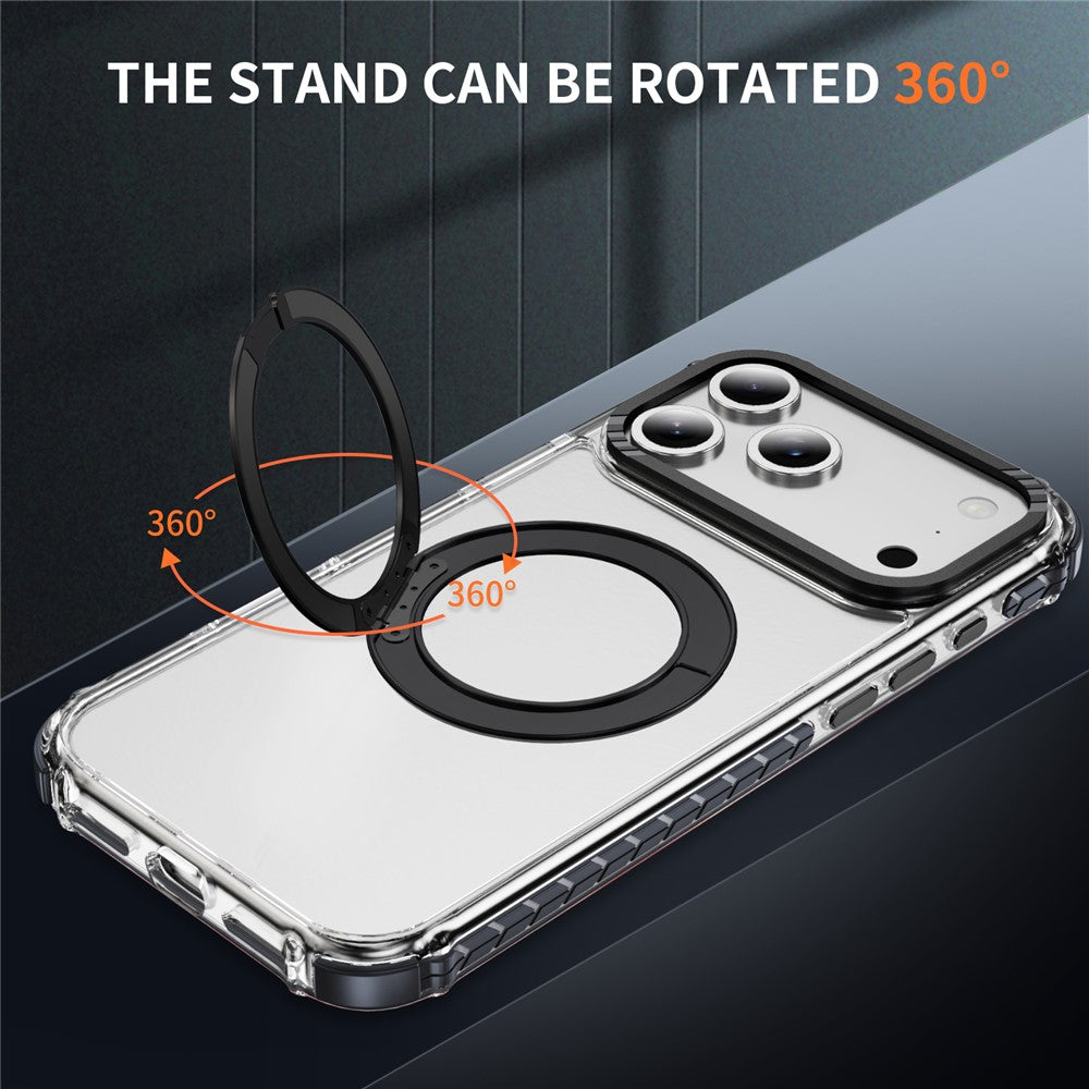 For iPhone 17 Pro Max Case Compatible with MagSafe Airbag Anti Drop TPU + PC Clear Phone Cover - Black