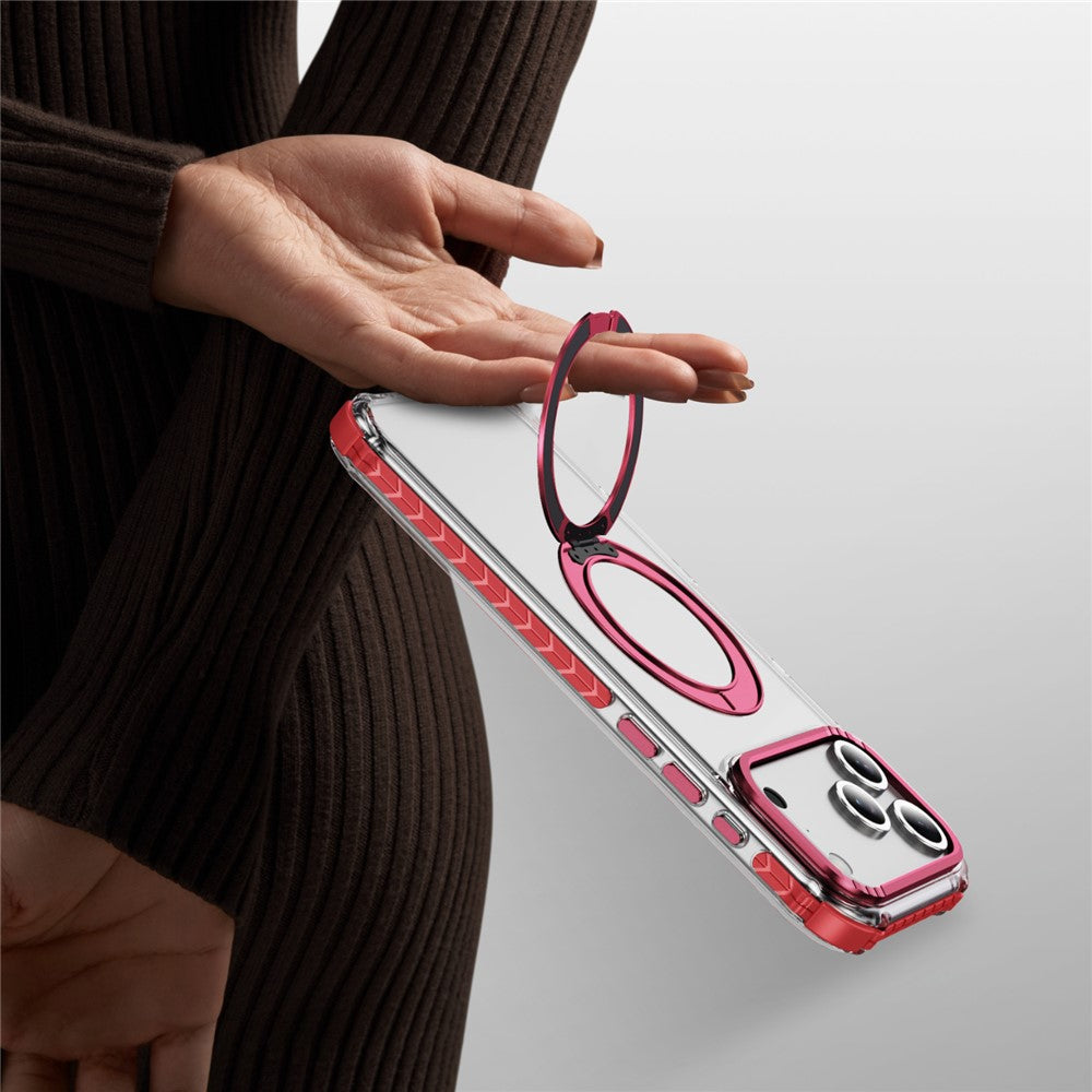 For iPhone 17 Pro Max Case Compatible with MagSafe Airbag Anti Drop TPU + PC Clear Phone Cover - Red