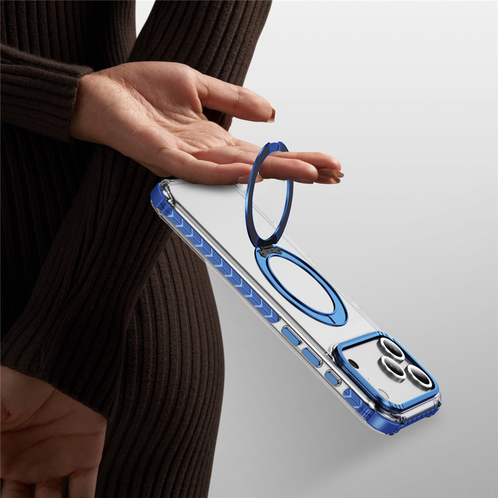 For iPhone 17 Pro Max Case Compatible with MagSafe Airbag Anti Drop TPU + PC Clear Phone Cover - Blue