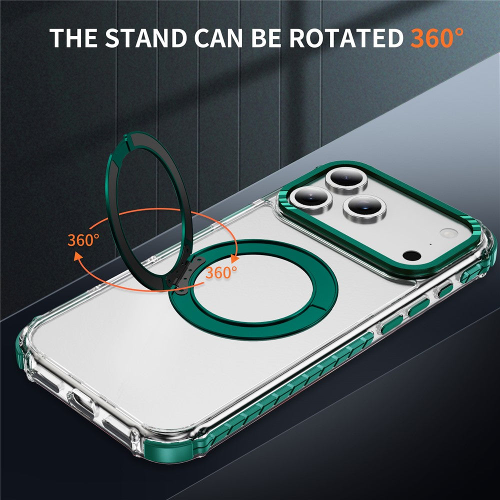 For iPhone 17 Pro Max Case Compatible with MagSafe Airbag Anti Drop TPU + PC Clear Phone Cover - Green