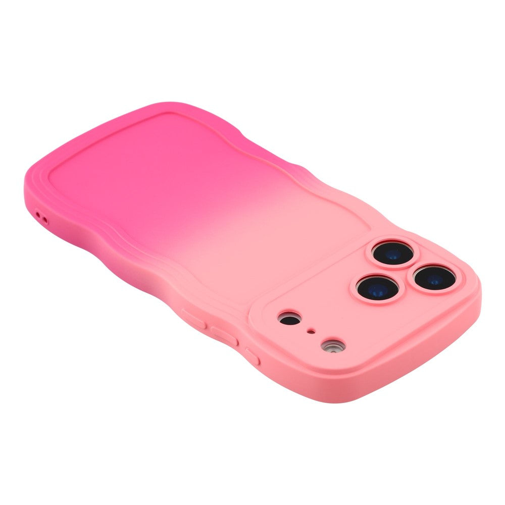 For iPhone 17 Pro Max Case Gradient Color Rubberized TPU Phone Cover - Pink + Rose