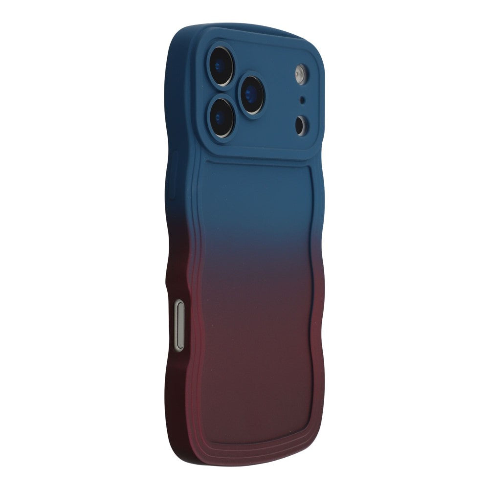 For iPhone 17 Pro Max Case Gradient Color Rubberized TPU Phone Cover - Sapphire + Dark Purple