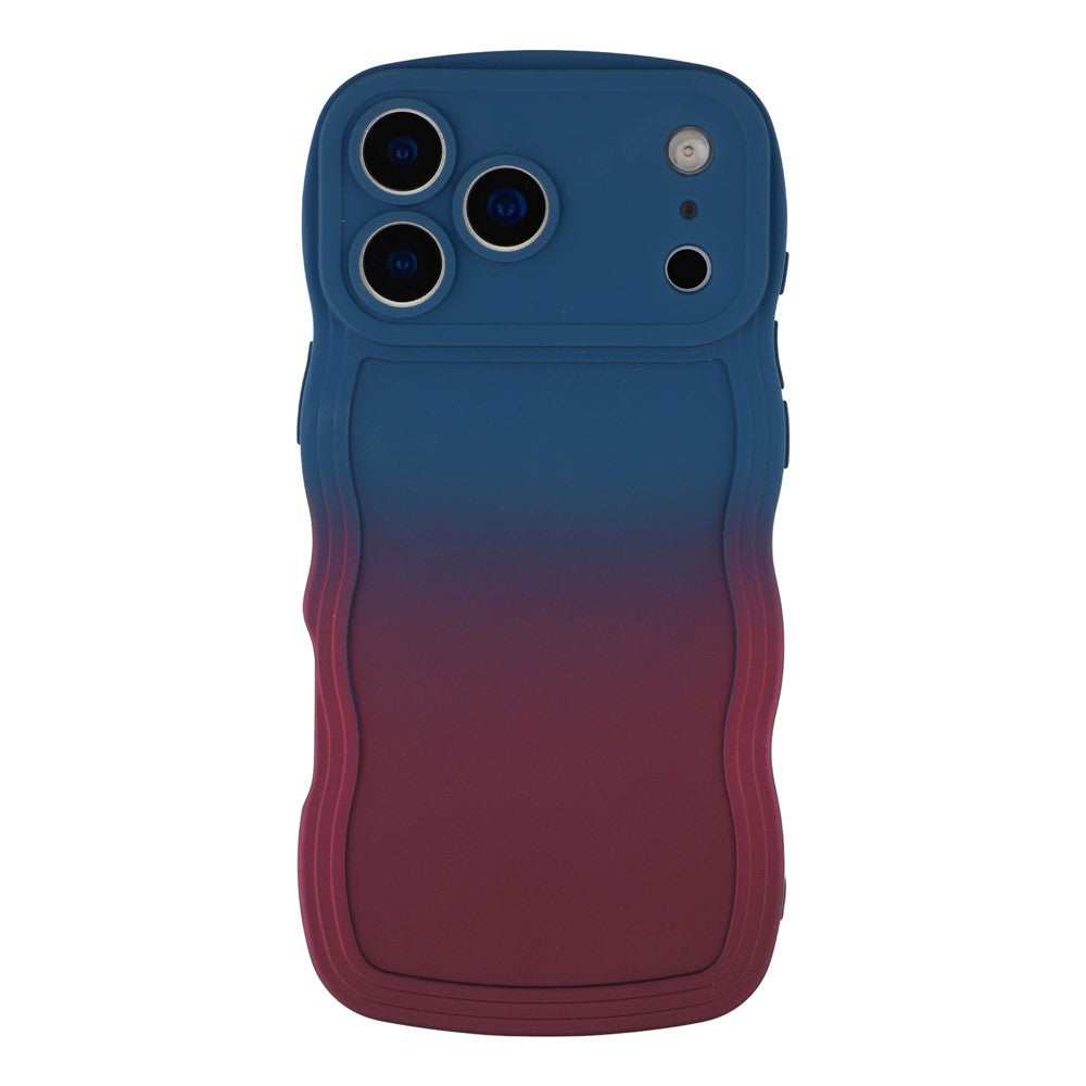 For iPhone 17 Pro Max Case Gradient Color Rubberized TPU Phone Cover - Sapphire + Dark Purple