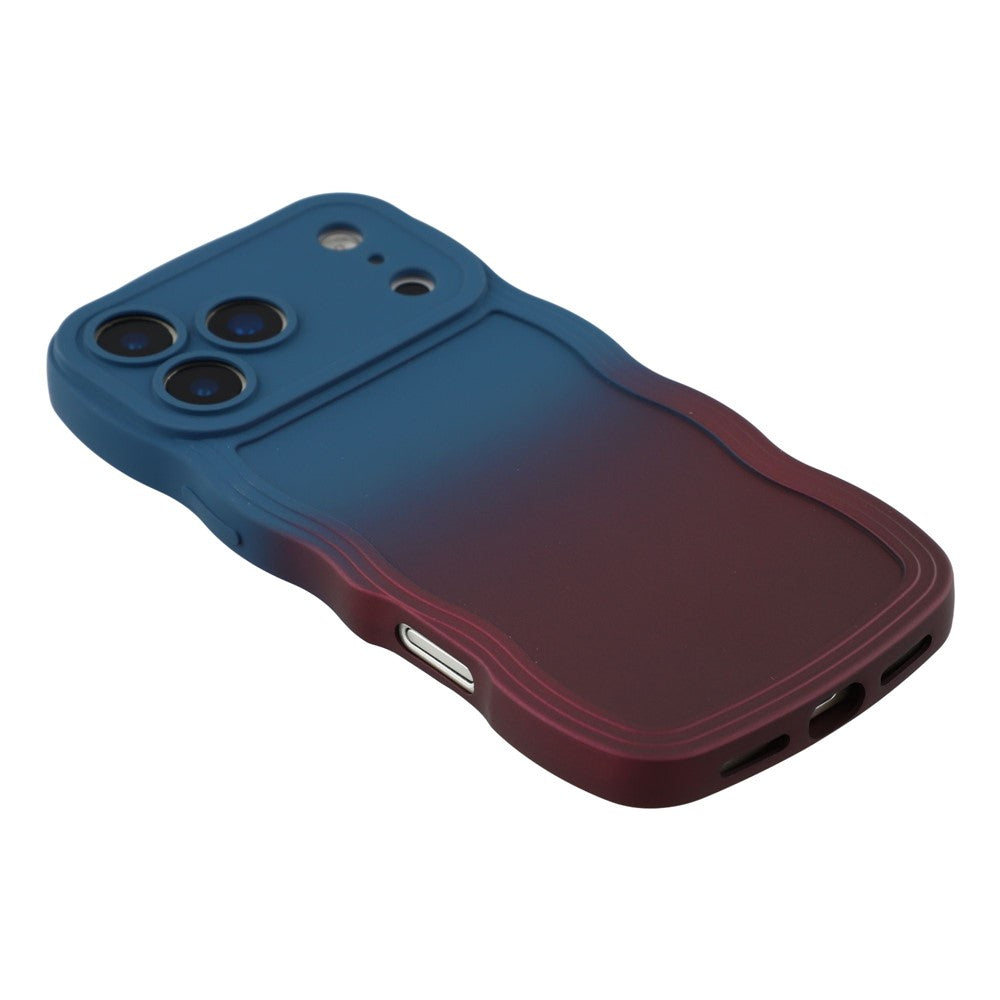 For iPhone 17 Pro Max Case Gradient Color Rubberized TPU Phone Cover - Sapphire + Dark Purple