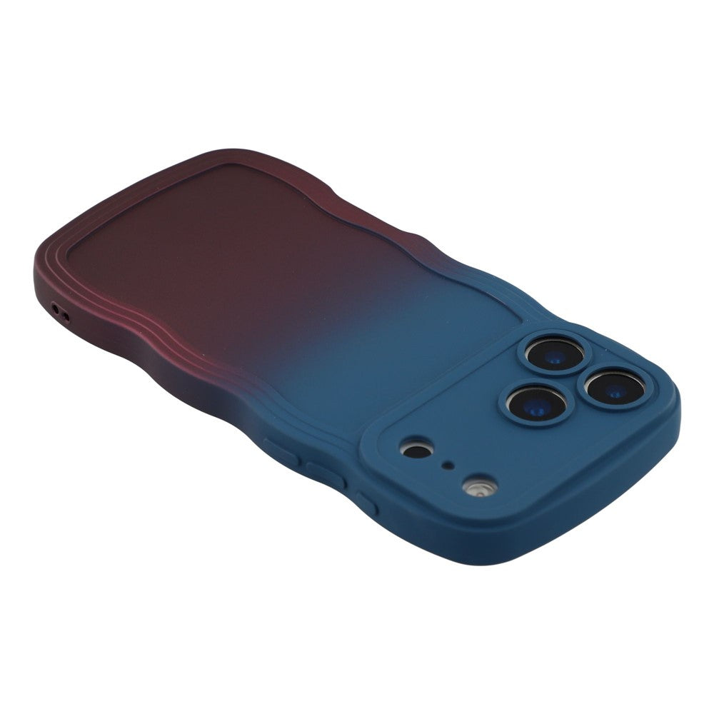 For iPhone 17 Pro Max Case Gradient Color Rubberized TPU Phone Cover - Sapphire + Dark Purple