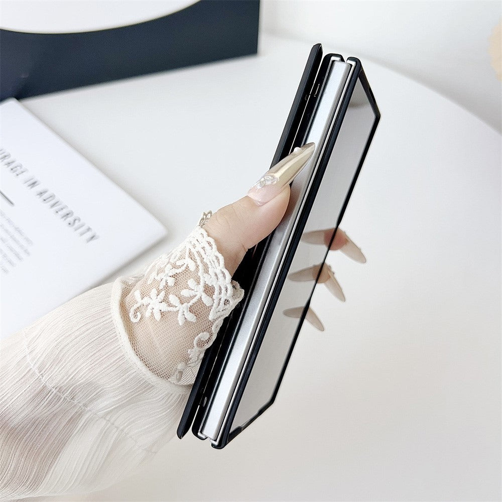 For Samsung Galaxy Z Fold7 5G Magnetic Case Hard PC Phone Cover with Tempered Glass Screen Film - Transparent