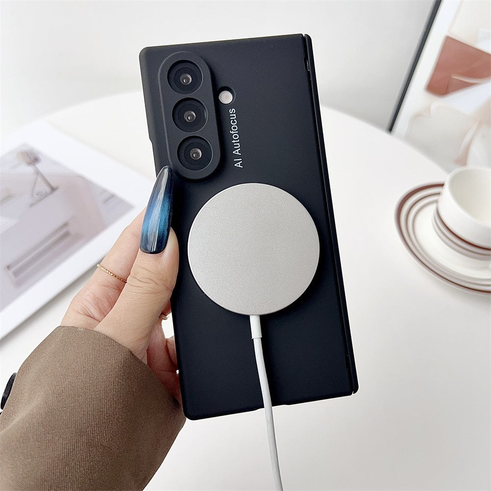 For Samsung Galaxy Z Fold7 5G Case Compatible with MagSafe Hinge Protection Hard PC Phone Cover - Transparent