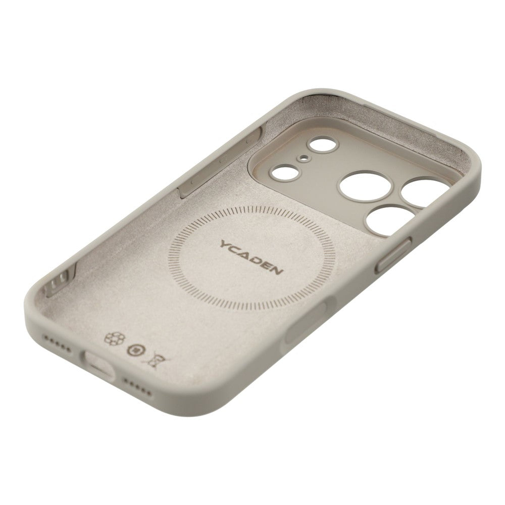 YCADEN For iPhone 17 Pro Max Case Compatible with MagSafe Precise Cutouts TPU Phone Back Cover - Pebble Grey