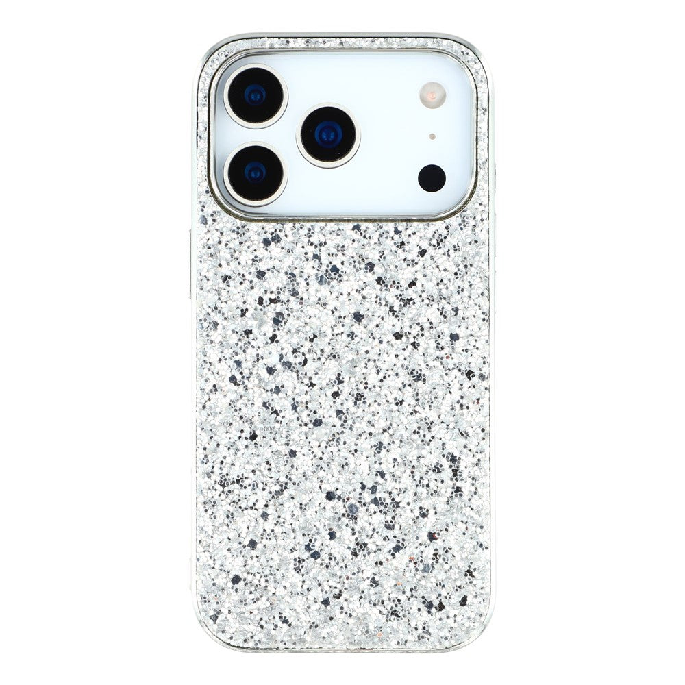 For iPhone 17 Pro Max Case TPU + PC Sparkling Glitter Phone Back Cover - Silver