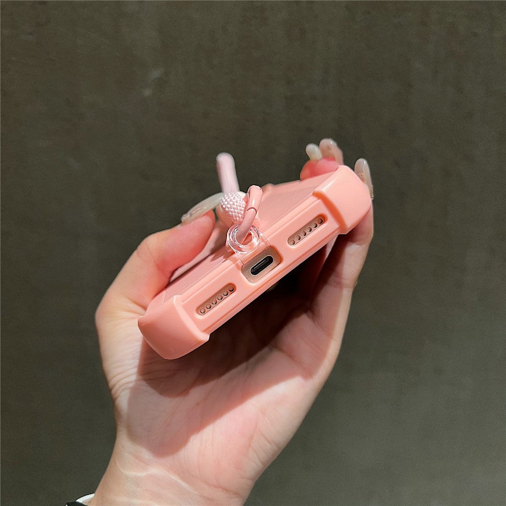 For iPhone 17 Pro Max Case 3 in 1 Shockproof PC TPU Matte Phone Back Cover with Wrist Strap - Grey