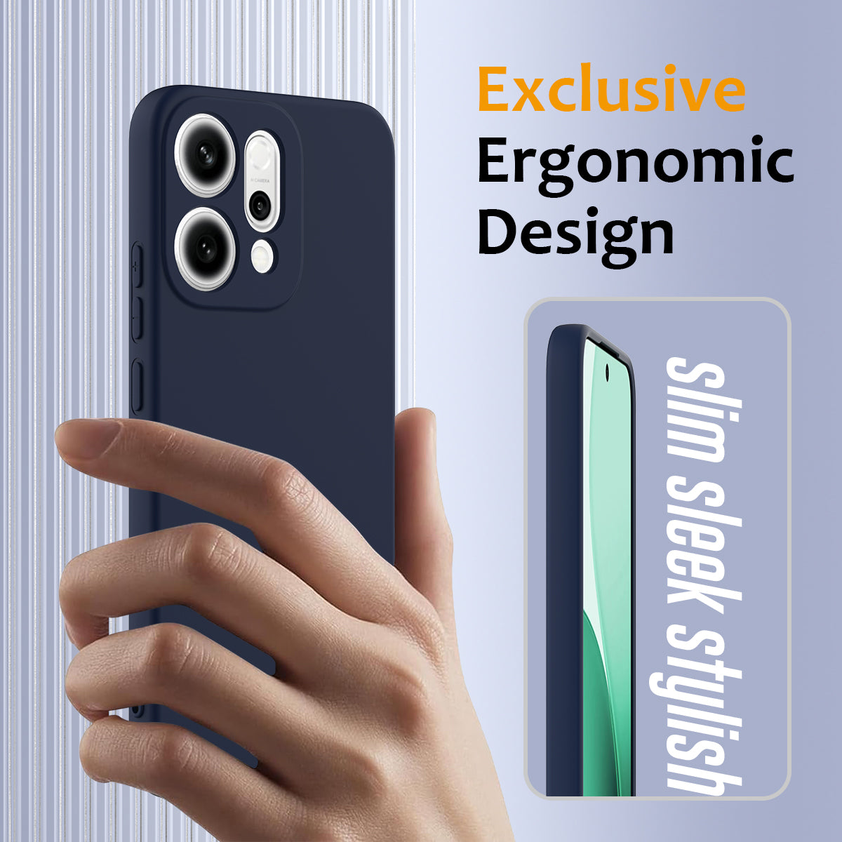 For Oppo Reno14 Pro 5G (China) / Oppo Reno14 Pro 5G (Global) Case Compatible with MagSafe Anti-Drop Liquid Silicone Phone Cover - Dark Blue