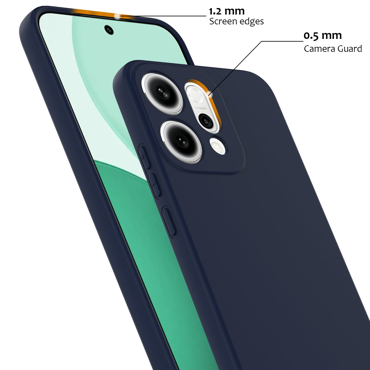For Oppo Reno14 Pro 5G (China) / Oppo Reno14 Pro 5G (Global) Case Compatible with MagSafe Anti-Drop Liquid Silicone Phone Cover - Dark Blue