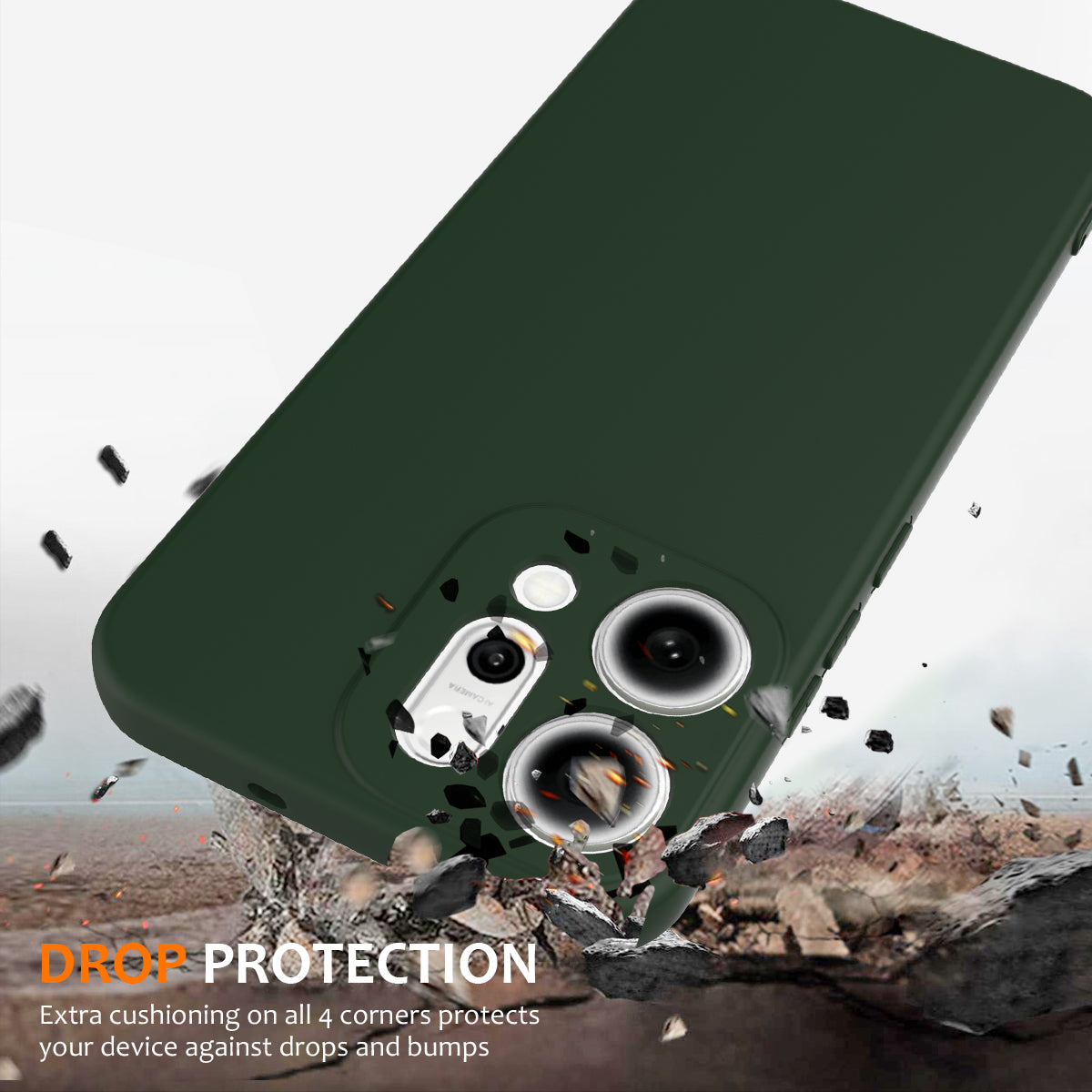 For Oppo Reno14 Pro 5G (China) / Oppo Reno14 Pro 5G (Global) Case Compatible with MagSafe Anti-Drop Liquid Silicone Phone Cover - Dark Green