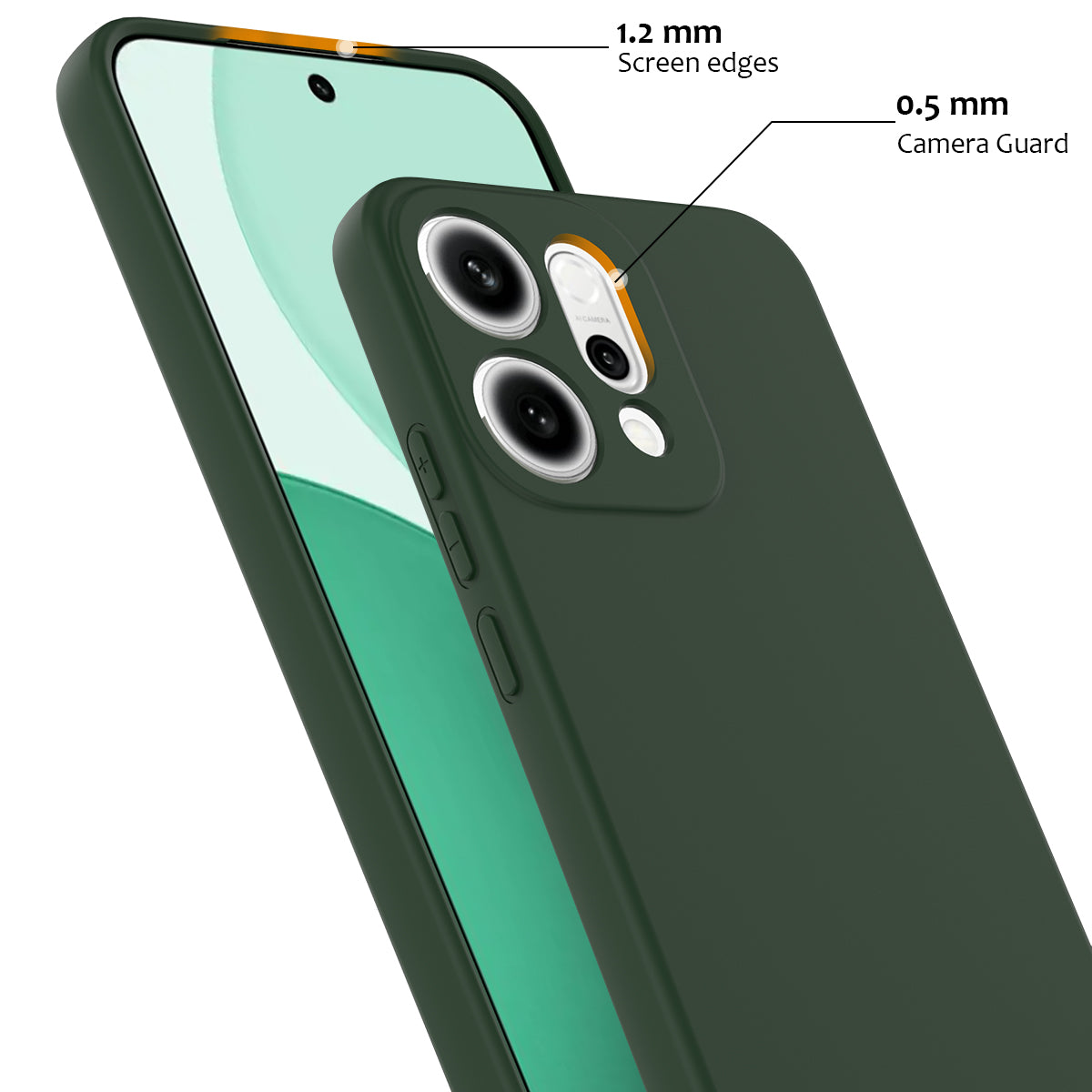 For Oppo Reno14 Pro 5G (China) / Oppo Reno14 Pro 5G (Global) Case Compatible with MagSafe Anti-Drop Liquid Silicone Phone Cover - Dark Green