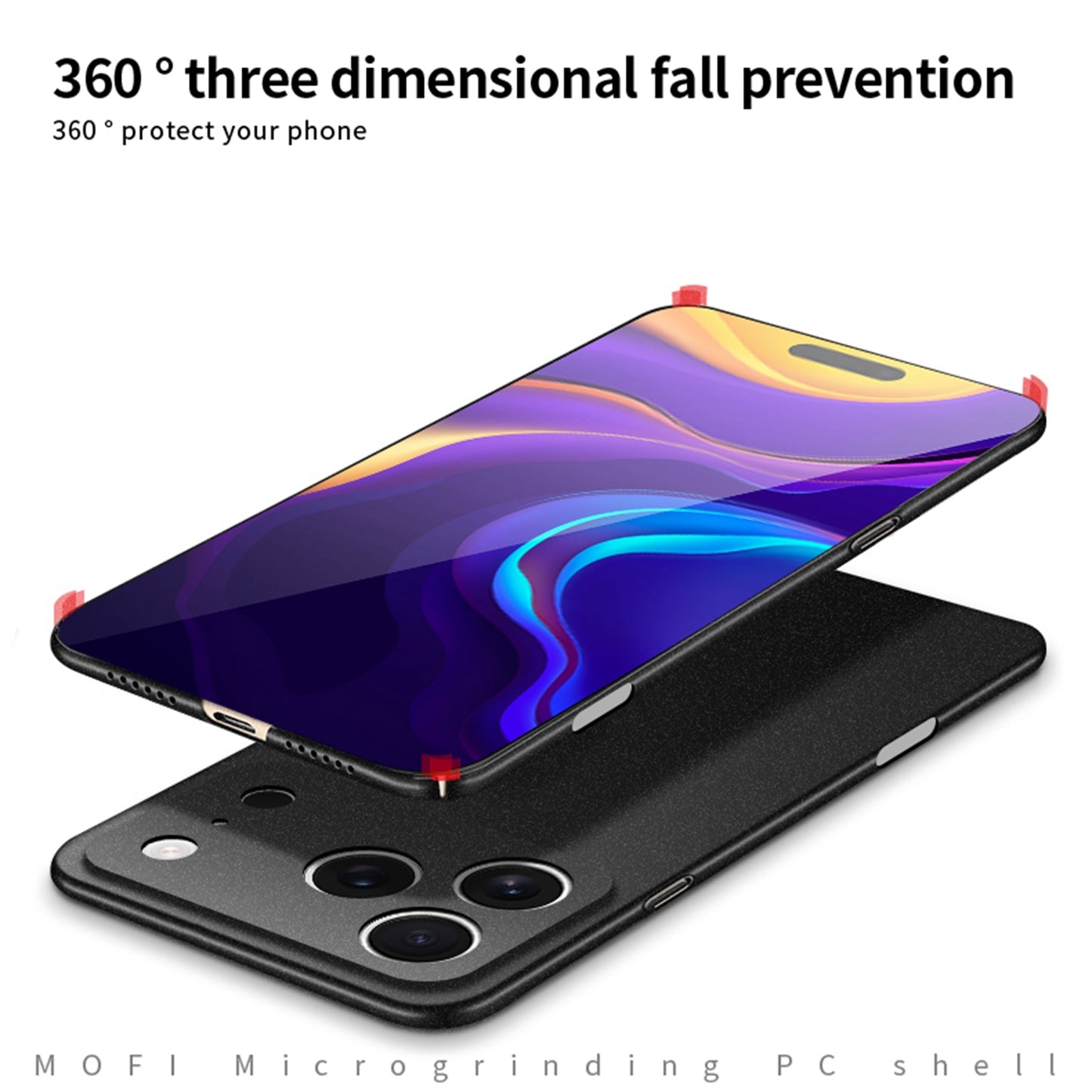 For iPhone 17 Pro Max PC Case MOFI Shield Matte Series Slim Fit Phone Cover - Black