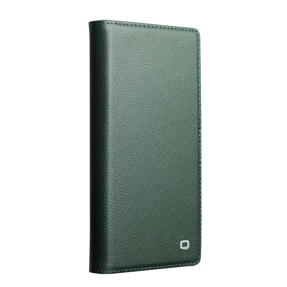 QIALINO For iPhone 17 Pro Max Case Compatible with MagSafe Detachable Genuine Cow Leather Wallet Phone Cover - Green