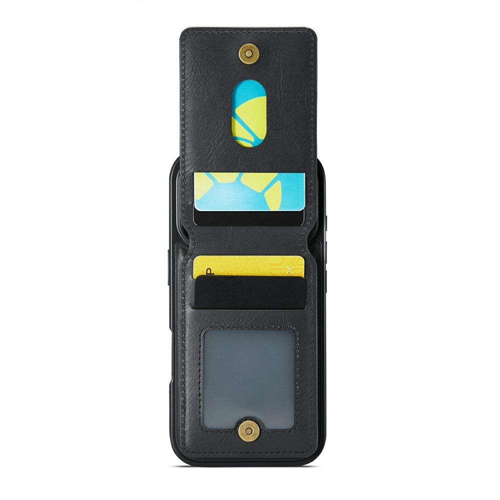 MAGKING K1 Series For iPhone 17 Pro Max Magnetic Case PC + TPU + PU Phone Cover with Card Holder - Black