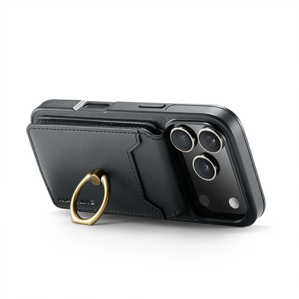 MAGKING K1 Series For iPhone 17 Pro Max Magnetic Case PC + TPU + PU Phone Cover with Card Holder - Black