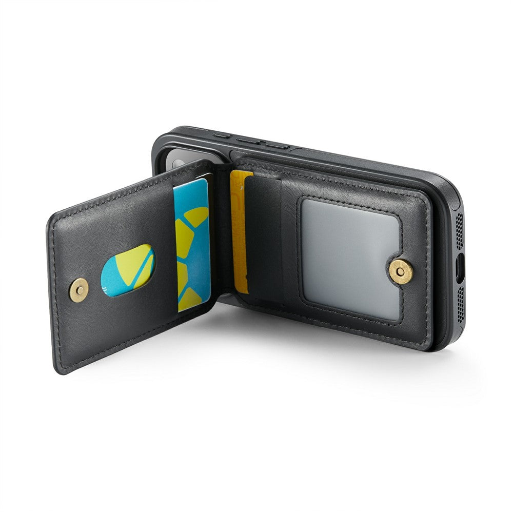 MAGKING K1 Series For iPhone 17 Pro Max Magnetic Case PC + TPU + PU Phone Cover with Card Holder - Black