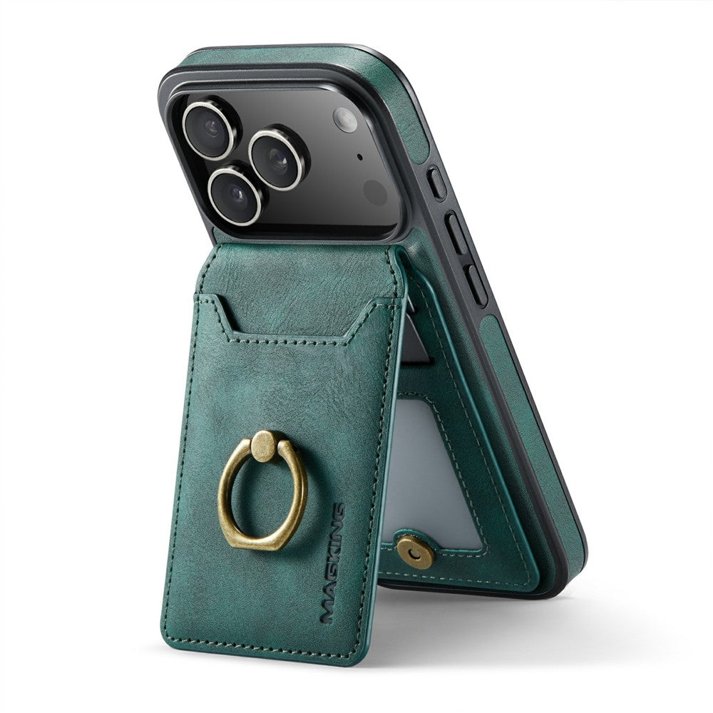 MAGKING K1 Series For iPhone 17 Pro Max Magnetic Case PC + TPU + PU Phone Cover with Card Holder - Green
