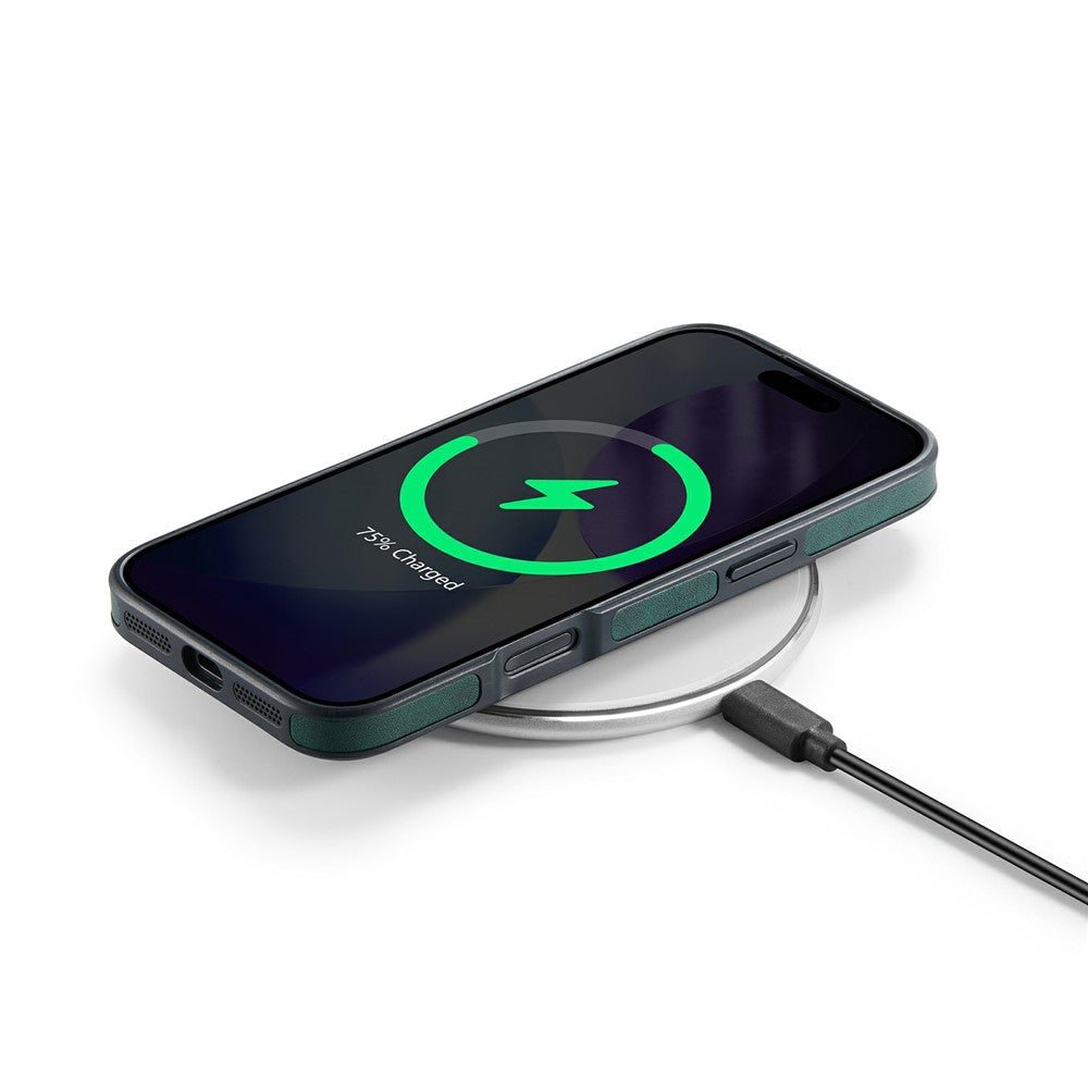 MAGKING K1 Series For iPhone 17 Pro Max Magnetic Case PC + TPU + PU Leather Phone Cover - Green