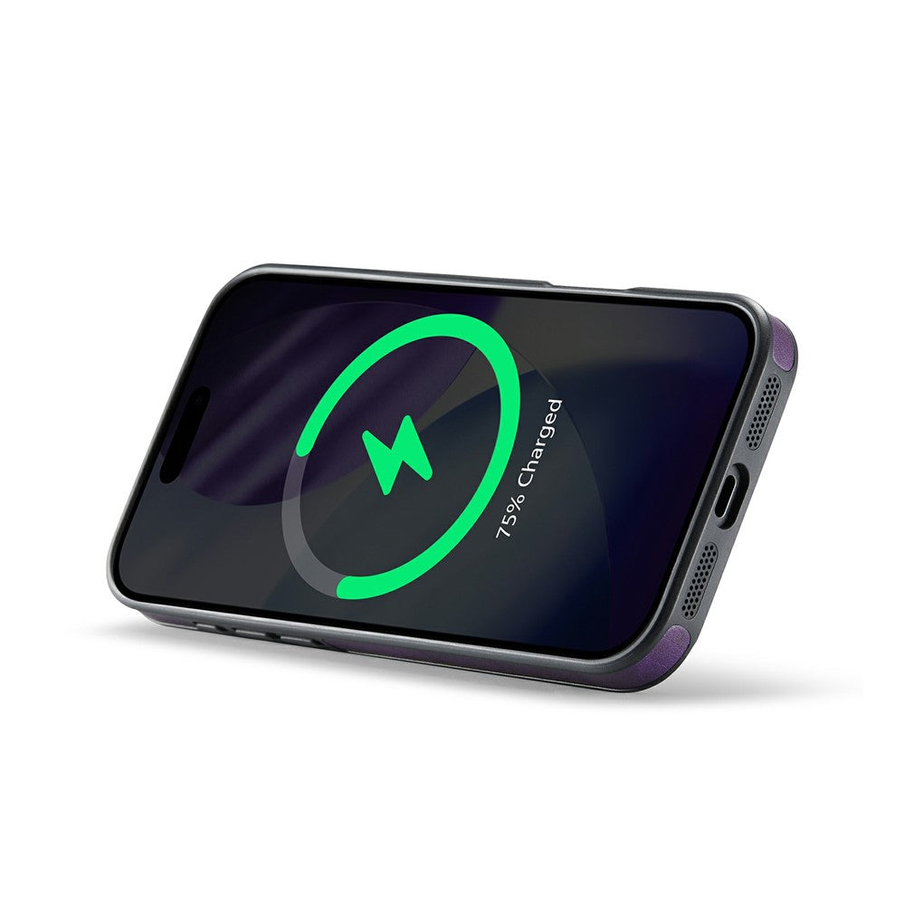 MAGKING K1 Series For iPhone 17 Pro Max Magnetic Case PC + TPU + PU Leather Phone Cover - Purple