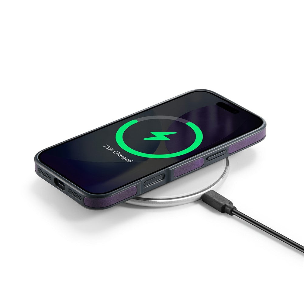 MAGKING K1 Series For iPhone 17 Pro Max Magnetic Case PC + TPU + PU Leather Phone Cover - Purple