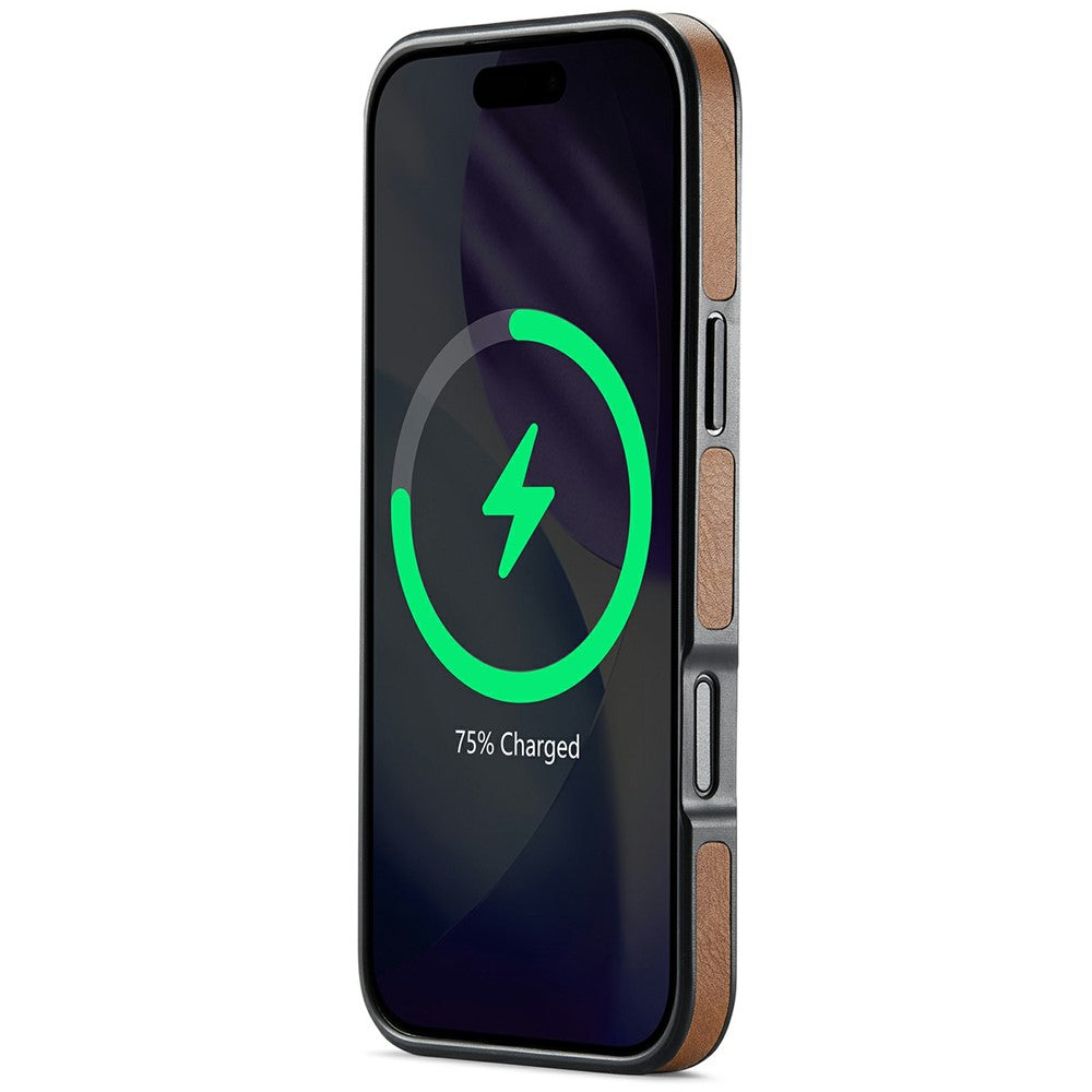 MAGKING K1 Series For iPhone 17 Pro Max Magnetic Case PC + TPU + PU Leather Phone Cover - Brown