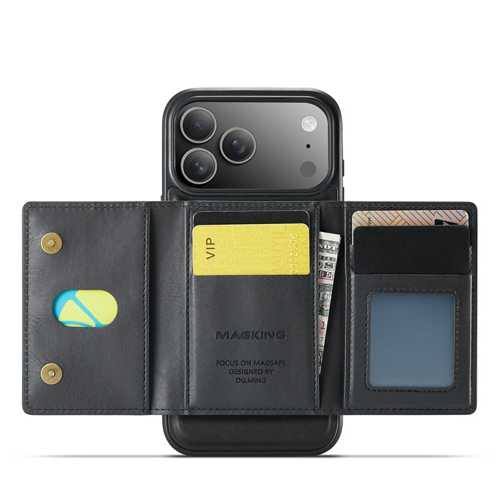 MAGKING K2 Series For iPhone 17 Pro Max Case Compatible with MagSafe PC + TPU + PU Phone Cover - Black