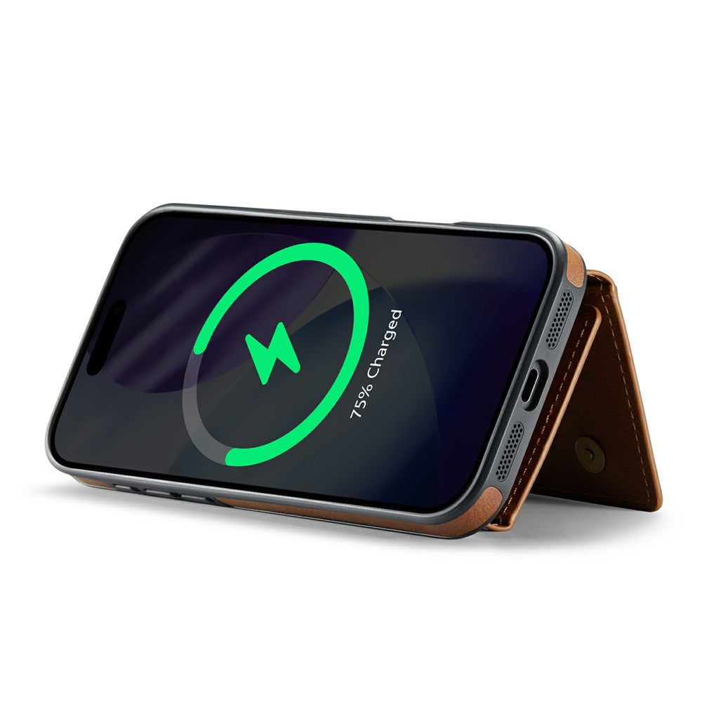 MAGKING K2 Series For iPhone 17 Pro Max Case Compatible with MagSafe PC + TPU + PU Phone Cover - Brown