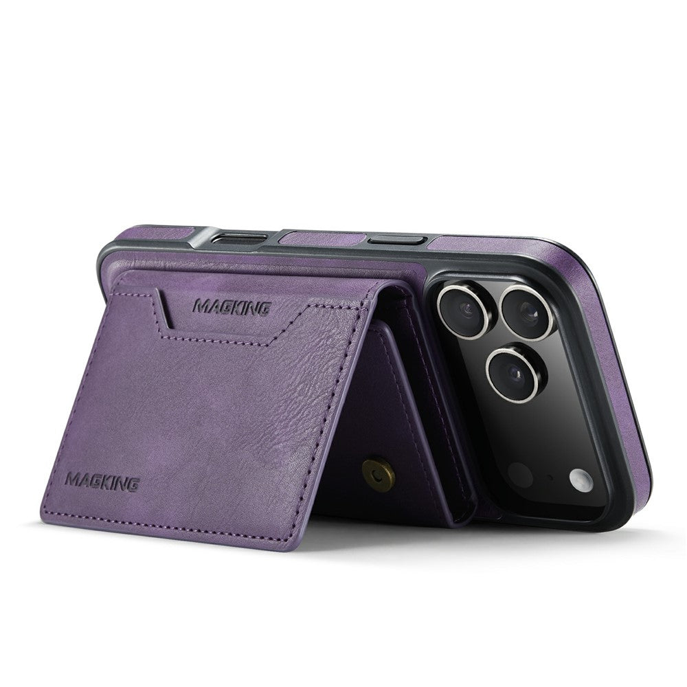 MAGKING K2 Series For iPhone 17 Pro Max Case Compatible with MagSafe PC + TPU + PU Phone Cover - Purple