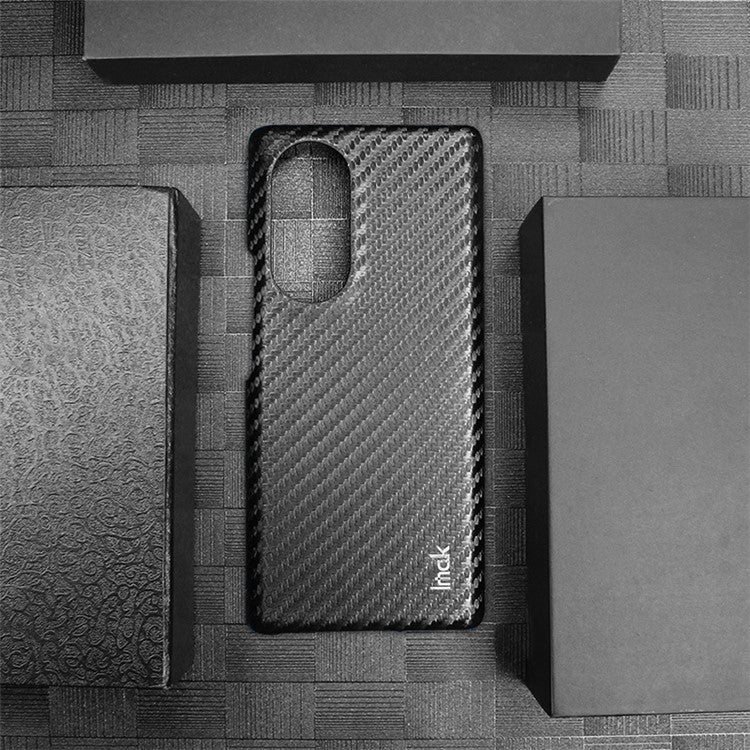 IMAK Ruiyi Series Carbon Fiber Texture Phone Case for Honor 70 5G, Anti-scratch PU Leather Coated PC Back Cover