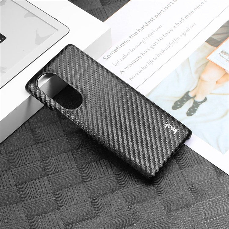 IMAK Ruiyi Series Carbon Fiber Texture Phone Case for Honor 70 5G, Anti-scratch PU Leather Coated PC Back Cover
