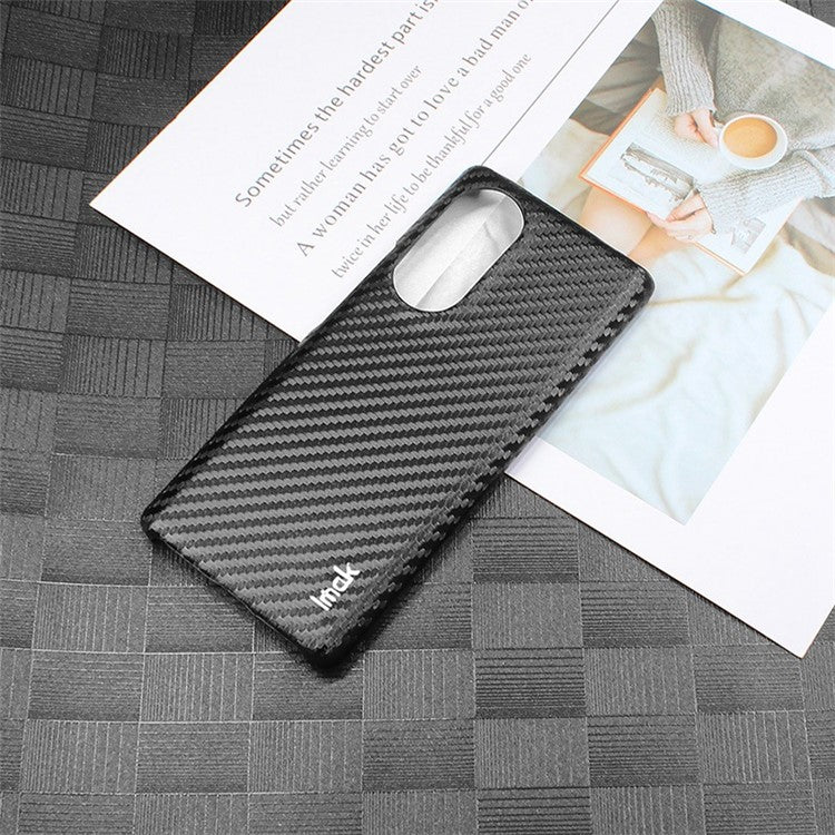 IMAK Ruiyi Series Carbon Fiber Texture Phone Case for Honor 70 5G, Anti-scratch PU Leather Coated PC Back Cover