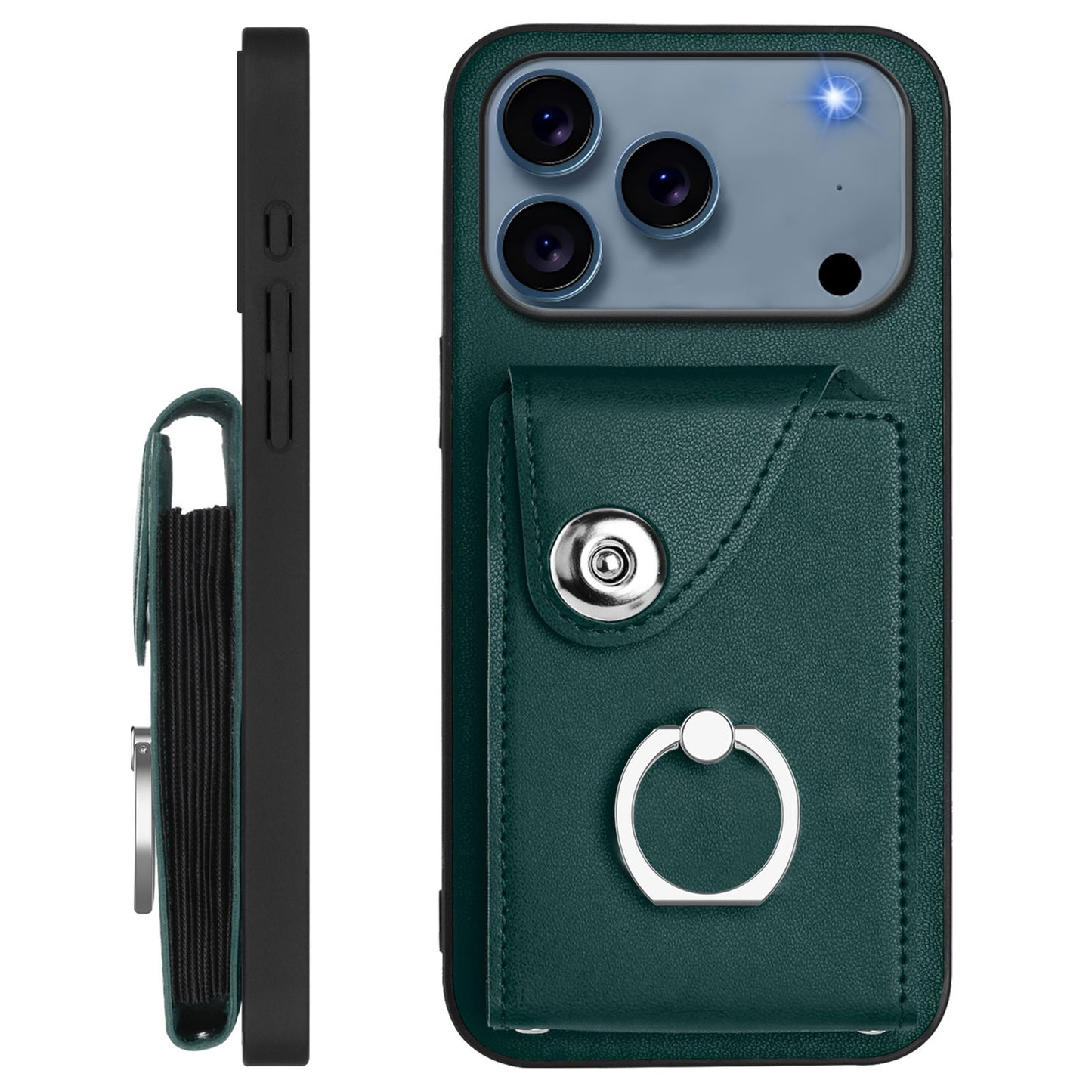 For iPhone 17 Pro Max Case YB Leather Coating Series - Green