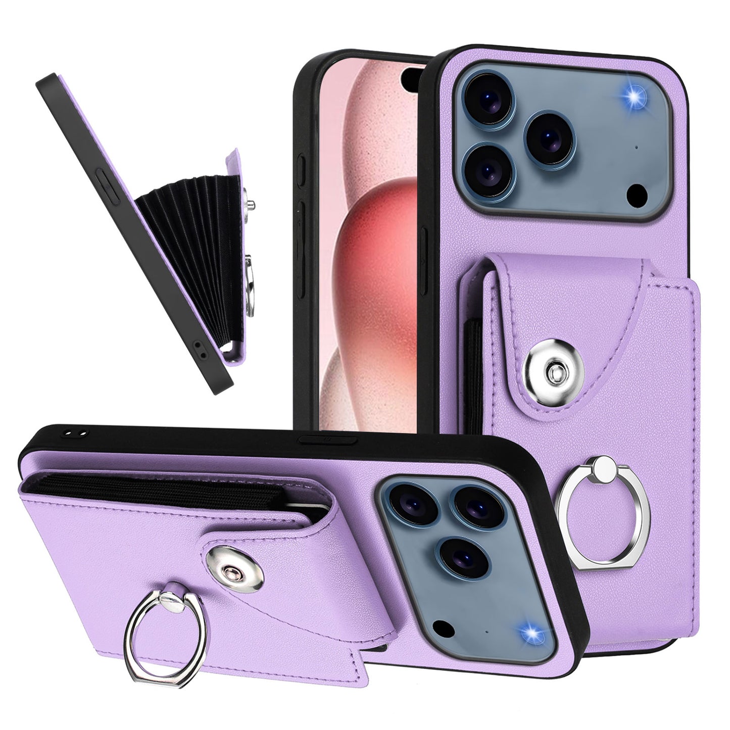 For iPhone 17 Pro Max Case YB Leather Coating Series - Purple