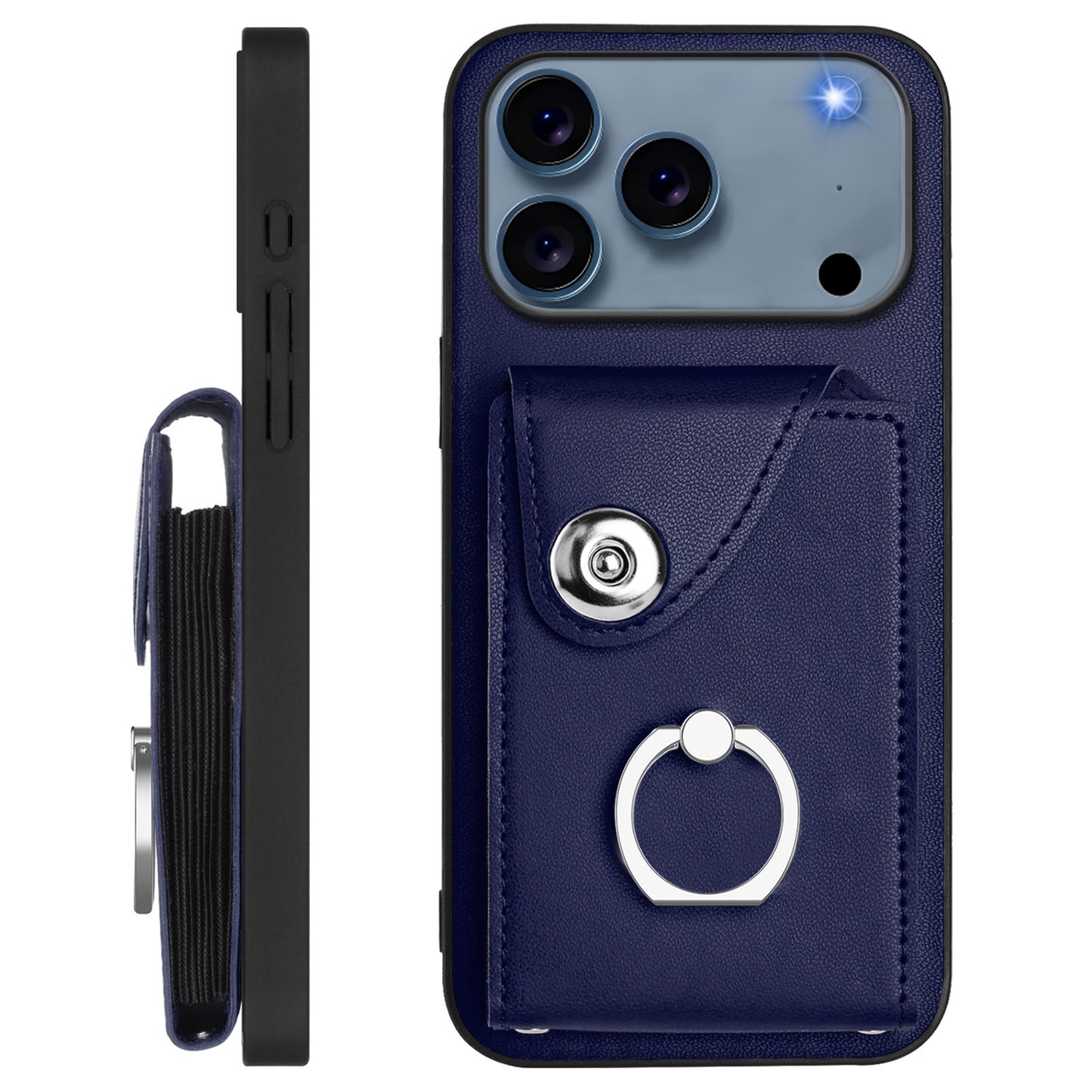 For iPhone 17 Pro Max Case YB Leather Coating Series - Sapphire