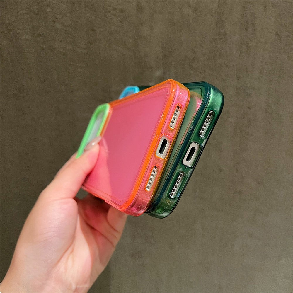 For iPhone 17 Pro Max Case Clear Contrasting Colors Shockproof TPU Phone Back Cover - Transparent