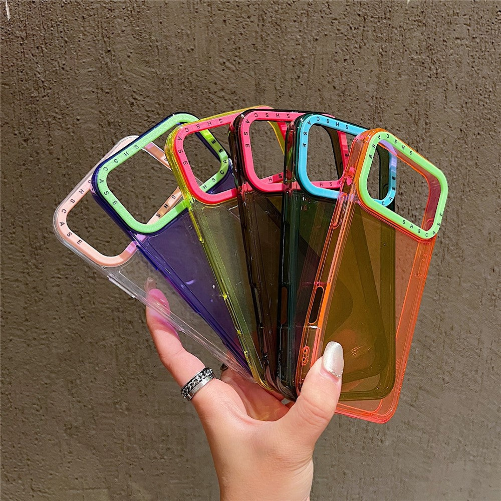 For iPhone 17 Pro Max Case Clear Contrasting Colors Shockproof TPU Phone Back Cover - Transparent