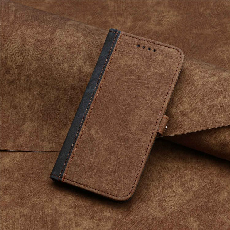 YX0020 Smart Phone Case for Google Pixel 7 5G PU Leather Foldable Stand Dual Magnetic Clasp Phone Cover Shell with Strap - Brown