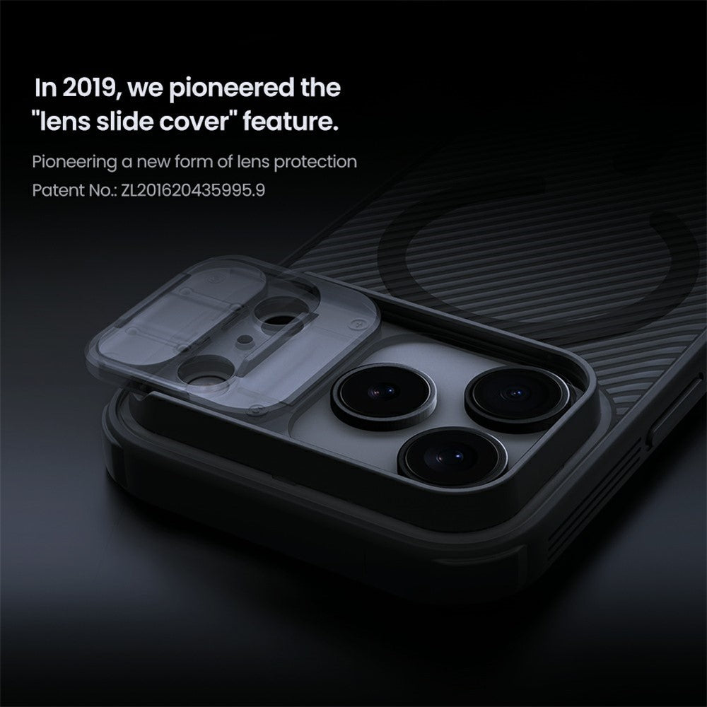 NILLKIN Camshield Pro Magnetic Series For iPhone 17 Pro Max Case TPU + PC Clear Black Phone Cover with Camera Slider