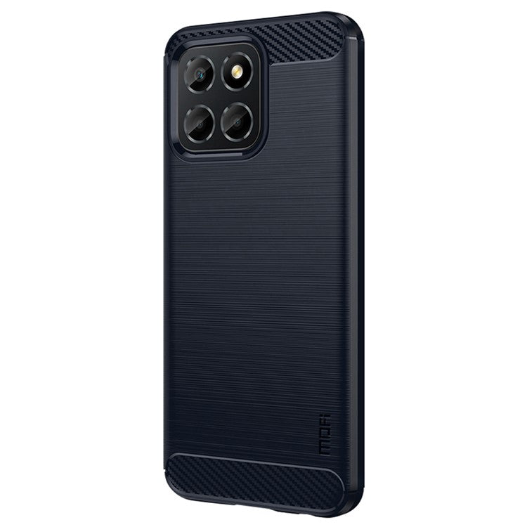 MOFI JK TPU Series-1 for Honor X8 4G / X30i Anti-fingerprint Phone Case Carbon Fiber Texture Flexible TPU Brushed Protective Shell - Blue