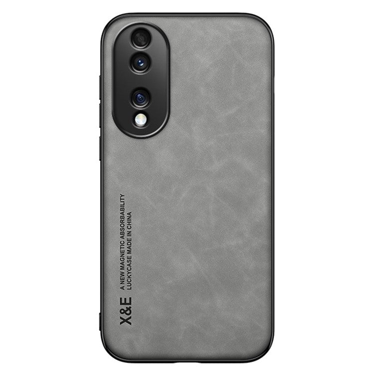 X&E Magnetic Phone Cover For Honor 70 5G, Skin-touch Feeling Protective Phone Case with Built-in Metal Sheet - Grey