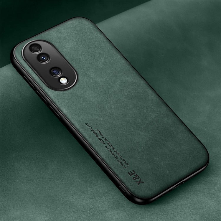 X&E Magnetic Phone Cover For Honor 70 5G, Skin-touch Feeling Protective Phone Case with Built-in Metal Sheet - Green