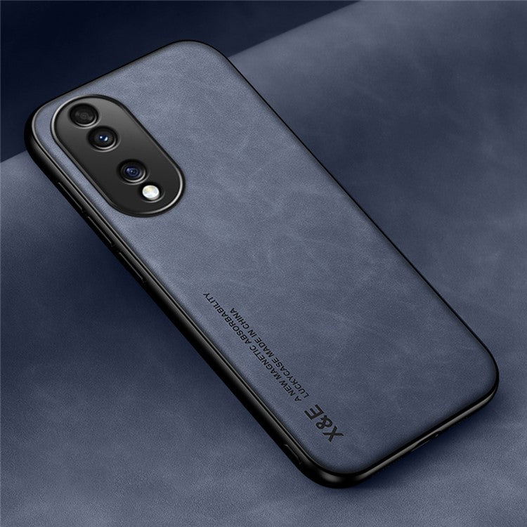 X&E Magnetic Phone Cover For Honor 70 5G, Skin-touch Feeling Protective Phone Case with Built-in Metal Sheet - Blue