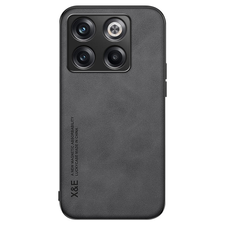 X&E For OnePlus Ace Pro 5G / 10T 5G Skin-touch Feeling Phone Case PU Leather Coated TPU+PC Protective Cover Works for Magnetic Car Holder Mount - Black